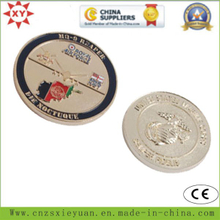 moneda de cobre amarillo del desafío del sello de la marina 3D para la insignia de encargo
