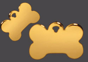 El hueso de oro formó etiquetas de perro modificadas para requisitos particulares aleación del cinc con el encadenamiento de la bola