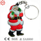 PVC Keychain del regalo de la Navidad de la promoción con el anillo dominante