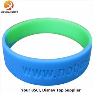 Wristbands de encargo del silicón azules y color verde hecho en China