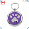 El animal doméstico redondo Shaped de la venta de la pata púrpura caliente de Engravable marca la etiqueta de perro con etiqueta