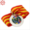 Medalla de plata reflejada barata al por mayor del metal del deporte del balompié con la cinta